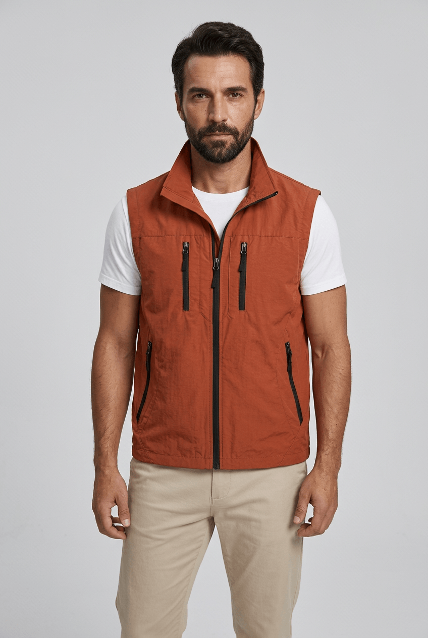 Heren Bodywarmer met Staande Kraag | Meerdere Ritszakken