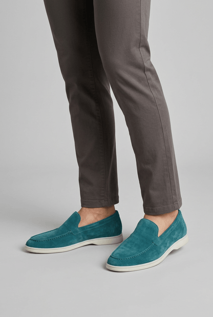 Heren Loafers met Mocassin Stiksel | Witte Zool