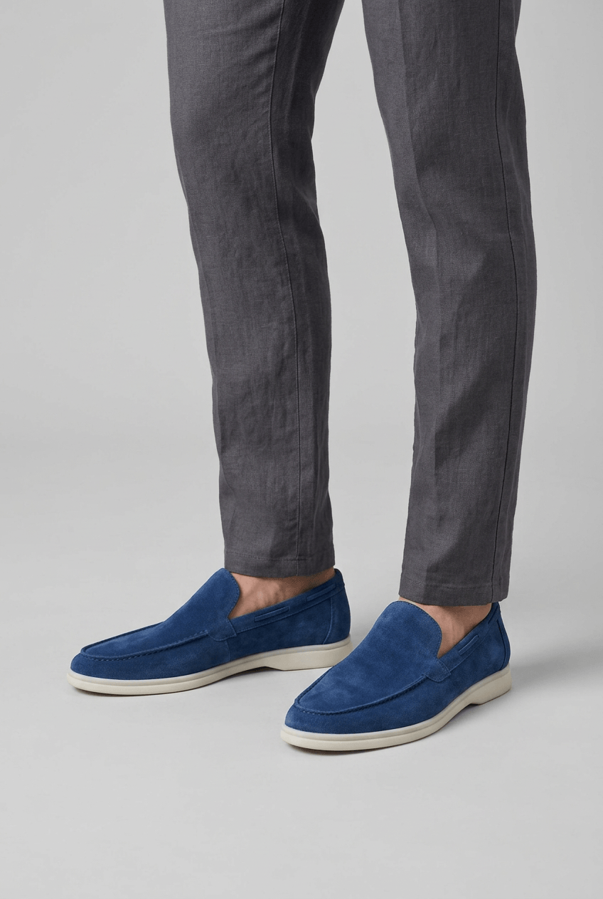 Heren Loafers met Mocassin Stiksel | Witte Zool