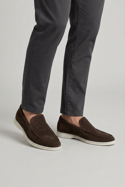 Heren Loafers met Mocassin Stiksel | Witte Zool