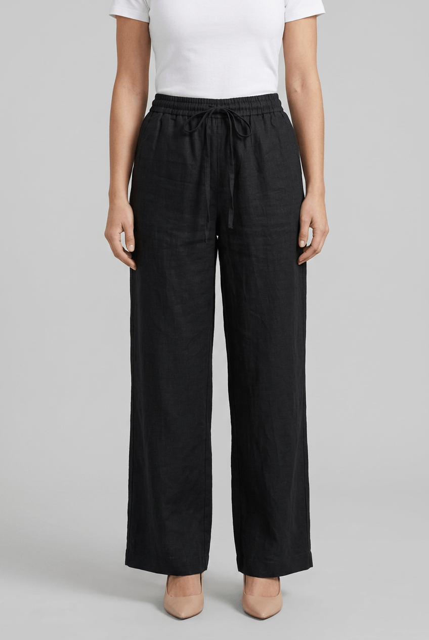 Dames Broek met Wijde Pijpen en Elastische Taille | Trekkoord