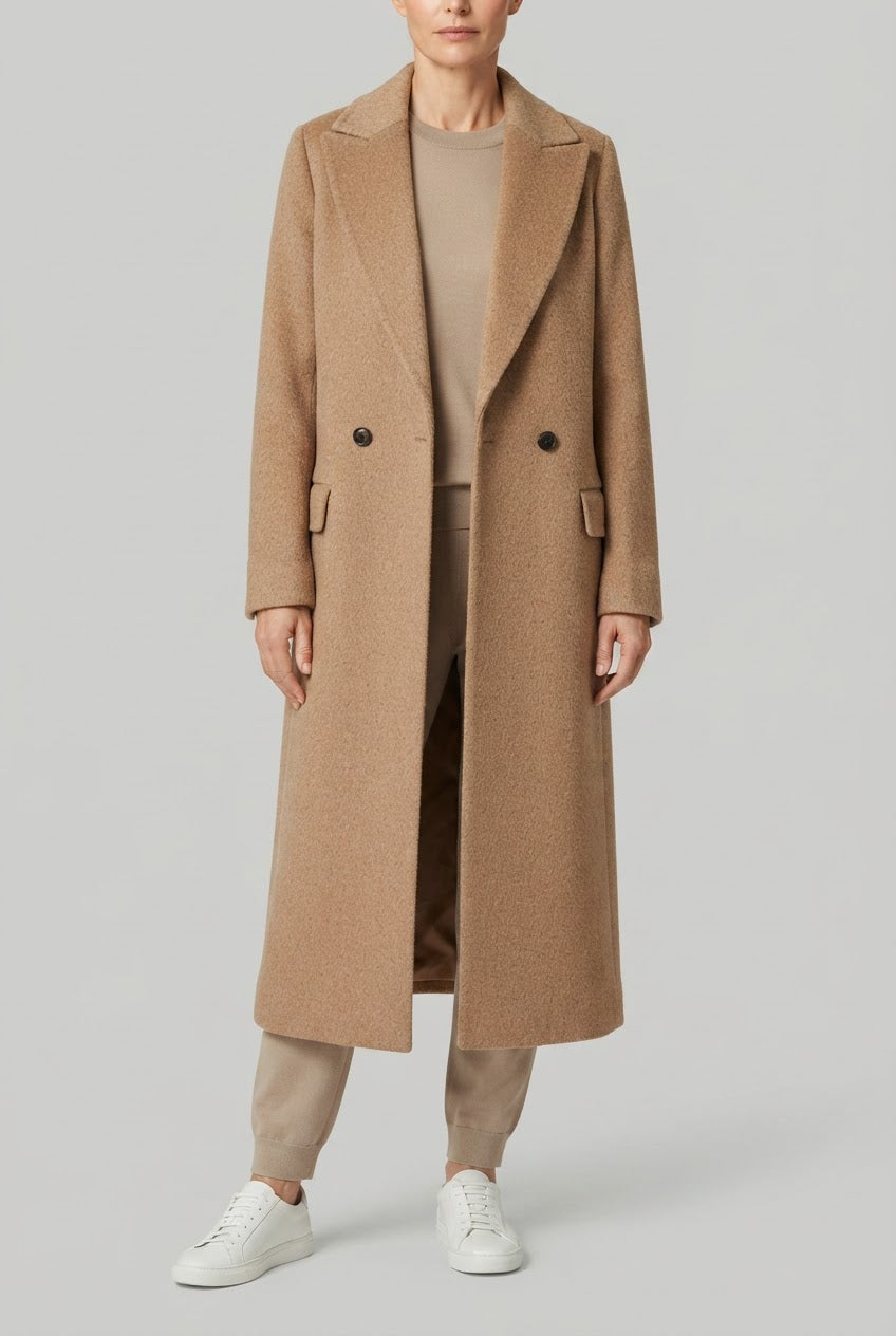 Dames Trenchcoat Lange Jas | Dubbele Knopenrij