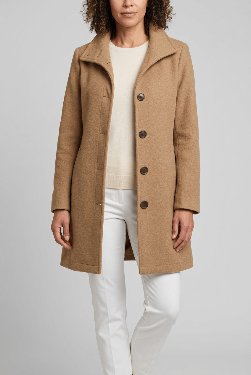 Dames jas met rechte snit | Trenchcoat & reverskraag