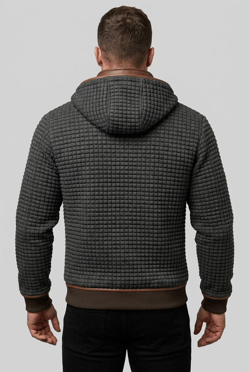 Heren Vest met Capuchon | Gewatteerd Ruitstiksel