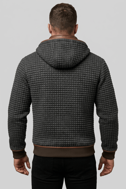 Heren Vest met Capuchon | Gewatteerd Ruitstiksel