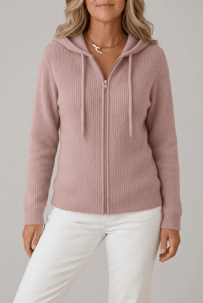 Dames Ribgebreid Vest | Capuchon & Rits