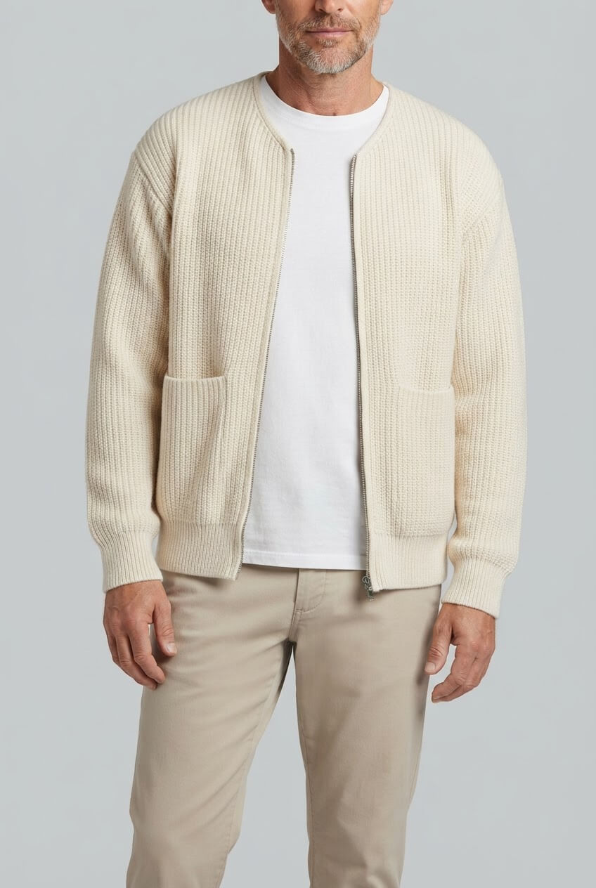 Heren Gebreid Vest | Ronde hals & Zakken