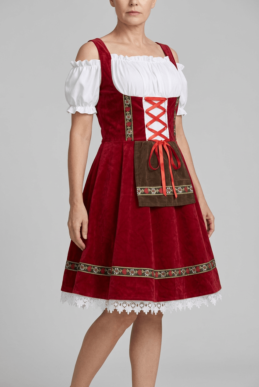Dames Dirndl Jurk Oktoberfest | Veterlint & bloemenborduring