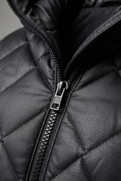 Dames Puffer Winterjas met Capuchon | Ruitpatroon