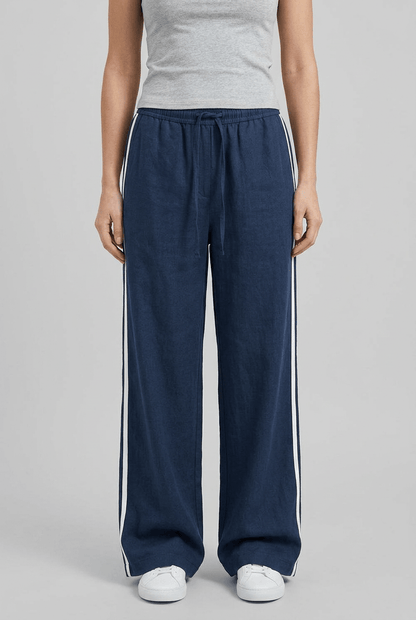 Dames Joggingbroek | Wijde Pijpen, Trekkoord & Strepen