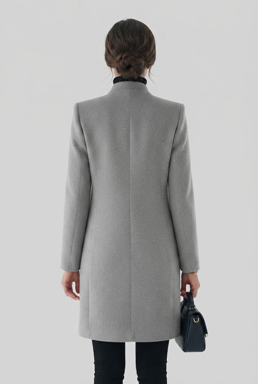 Dames Trenchcoat met Opstaande Kraag | Knoopsluiting