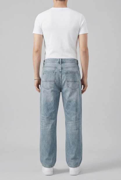 Heren Straight Leg Jeans | Zakken met Stiksels