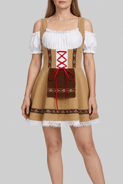 Dames Oktoberfest Jurk | Dirndl & Kruislint