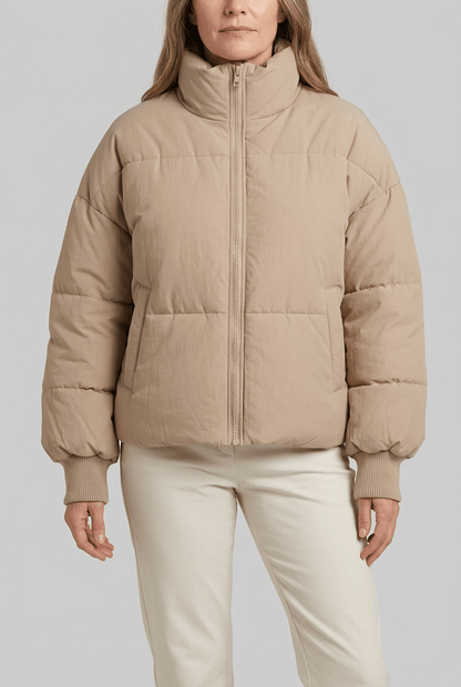 Dames Cropped Puffer Winterjas | Gewatteerd & Ritssluiting