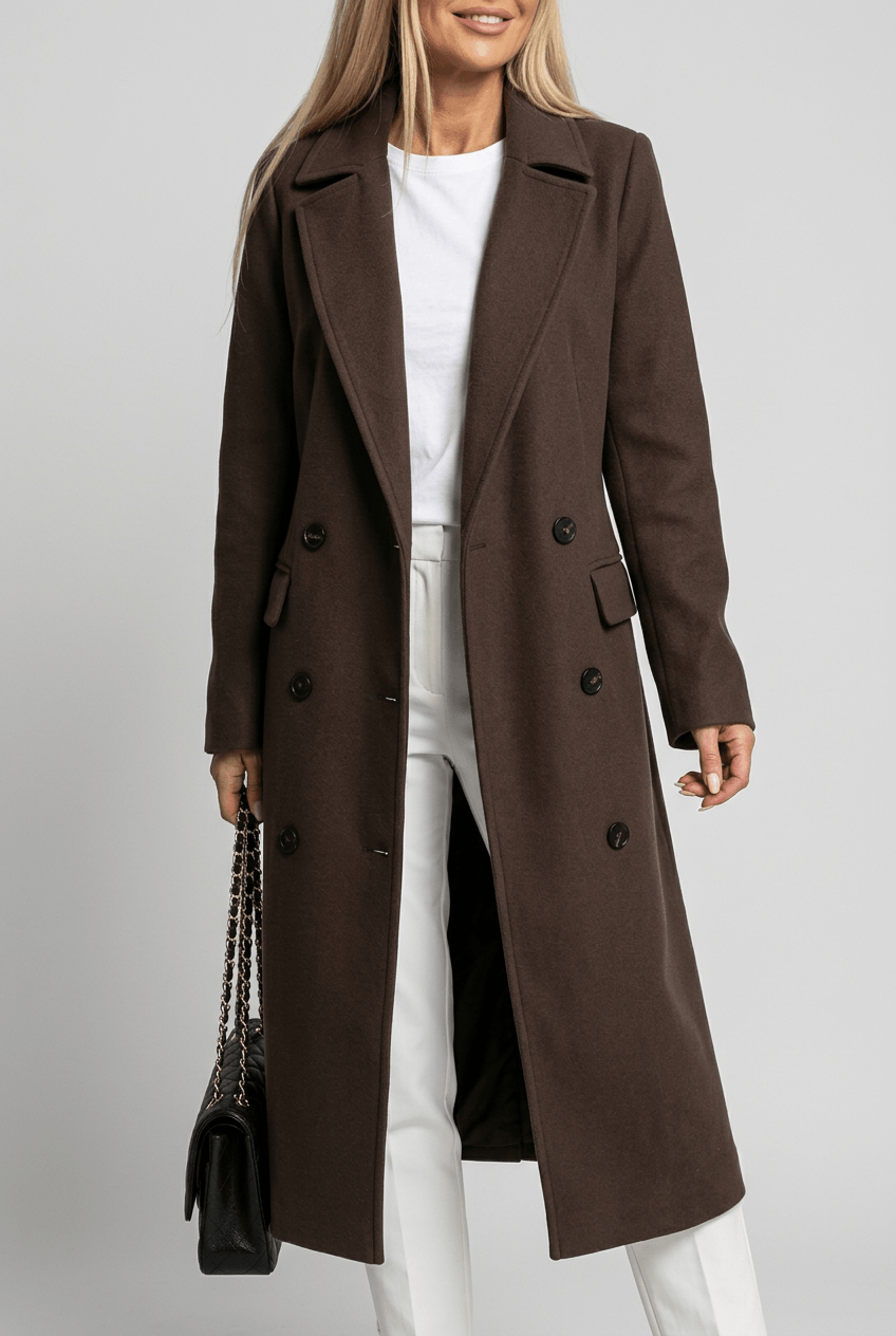 Dames Lange Trenchcoat | Ceintuur & Dubbele Knopenrij