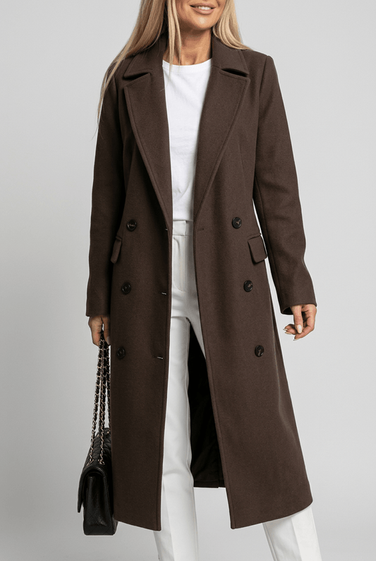Dames Lange Trenchcoat | Ceintuur & Dubbele Knopenrij