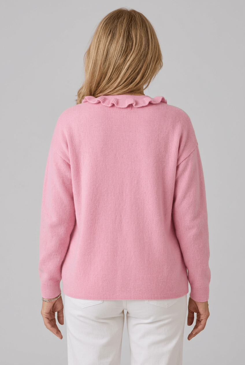 Dames Vest | Ruffle Kraag & Knoopsluiting