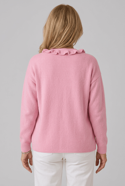 Dames Vest | Ruffle Kraag & Knoopsluiting