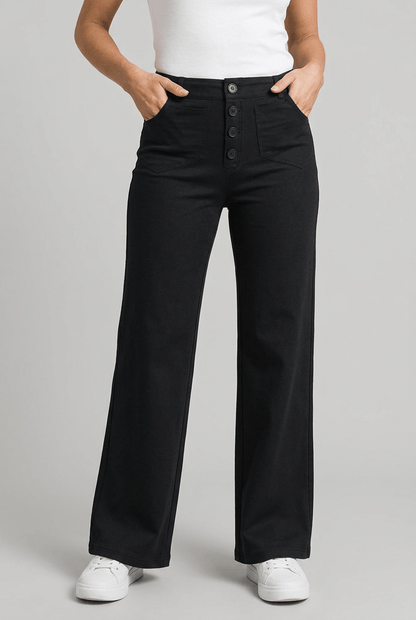 Dames Jeans met Hoge Taille | Straight Wide Leg