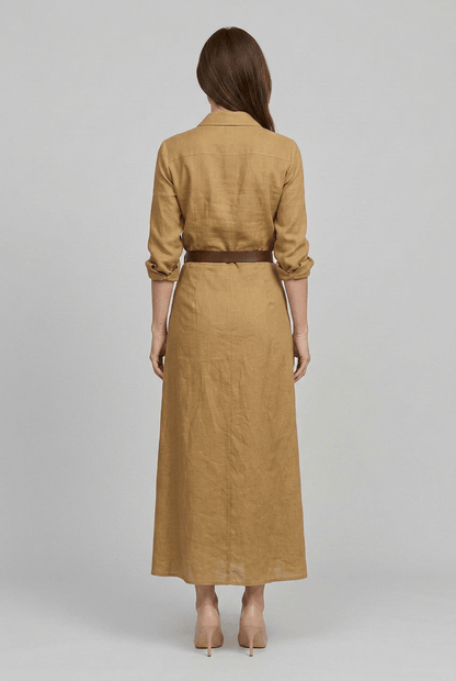 Maxikleid Damen | Blusenkleid mit Wickelrock & V-Ausschnitt