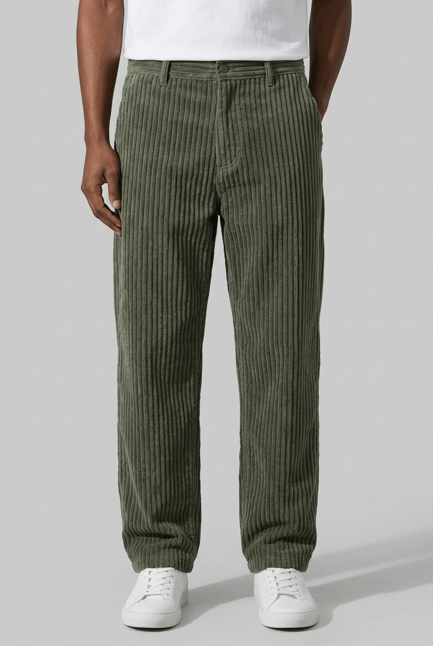 Heren Corduroy Broek | Brede Rib & Rechte Pijp