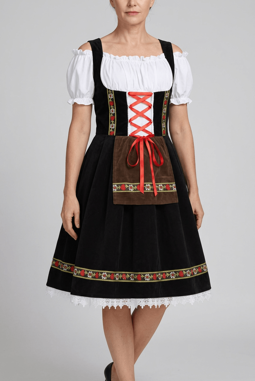 Dames Dirndl Jurk Oktoberfest | Veterlint & bloemenborduring