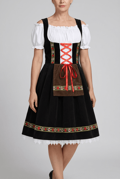 Dames Dirndl Jurk Oktoberfest | Veterlint & bloemenborduring