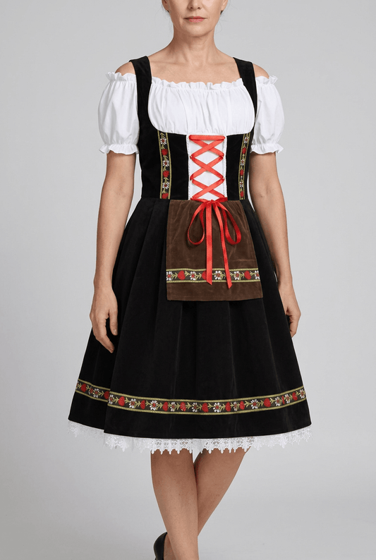 Dames Dirndl Jurk Oktoberfest | Veterlint & bloemenborduring