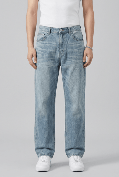 Heren Straight Leg Jeans | Zakken met Stiksels