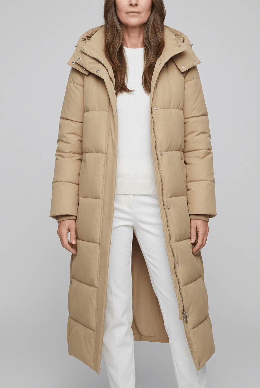Dames Lange Winterjas | Capuchon & Zijsplitten