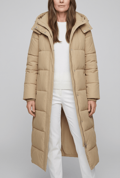 Dames Lange Winterjas | Capuchon & Zijsplitten