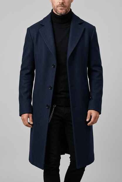 Lange Heren Jas | Getailleerd & Knoopsluiting