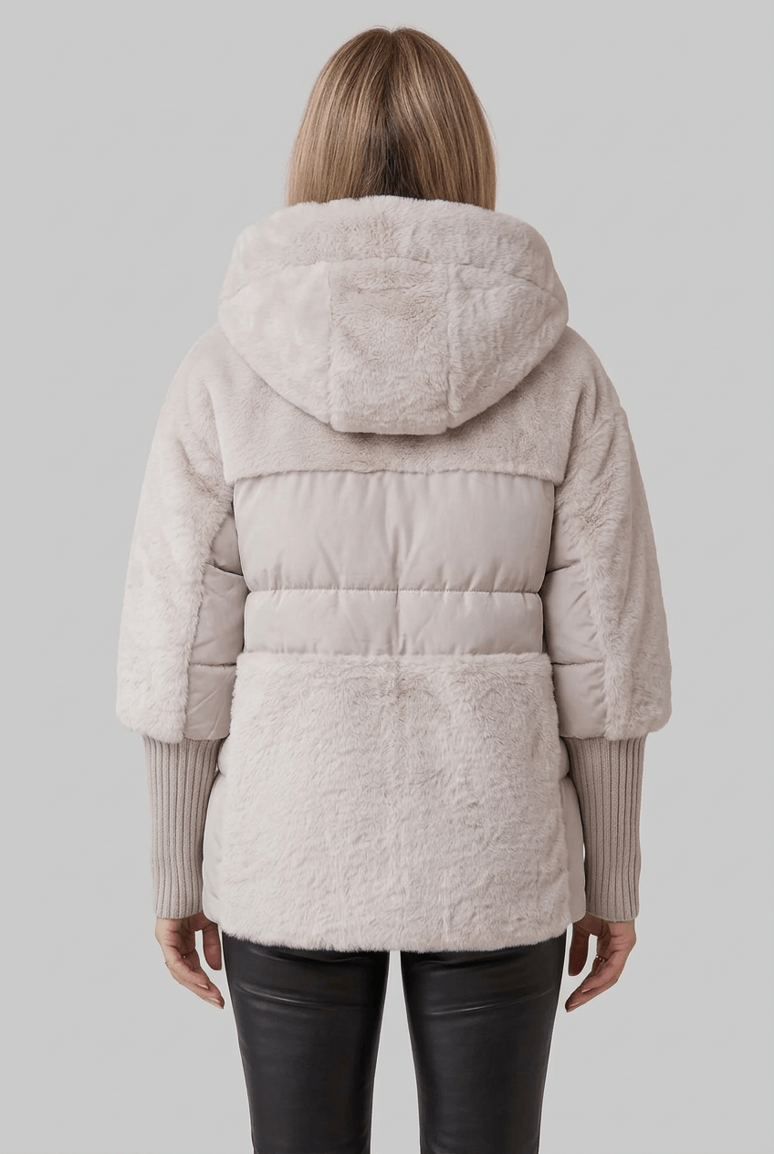 Dames Gewatteerde Winterjas | Bont-look Capuchon