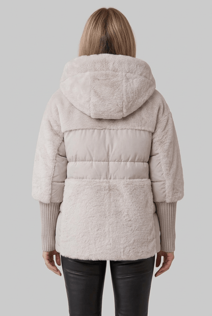 Dames Gewatteerde Winterjas | Bont-look Capuchon