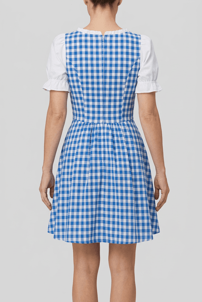 Oktoberfest Jurk Dames | Gingham ruit & Pofmouwen