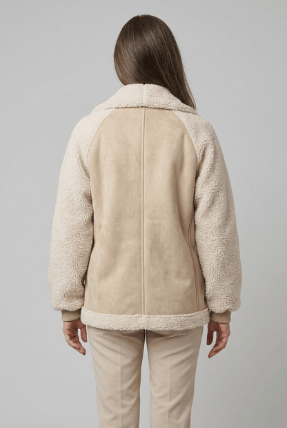 Dames Oversized Teddy Jas | Puntkraag & Rits