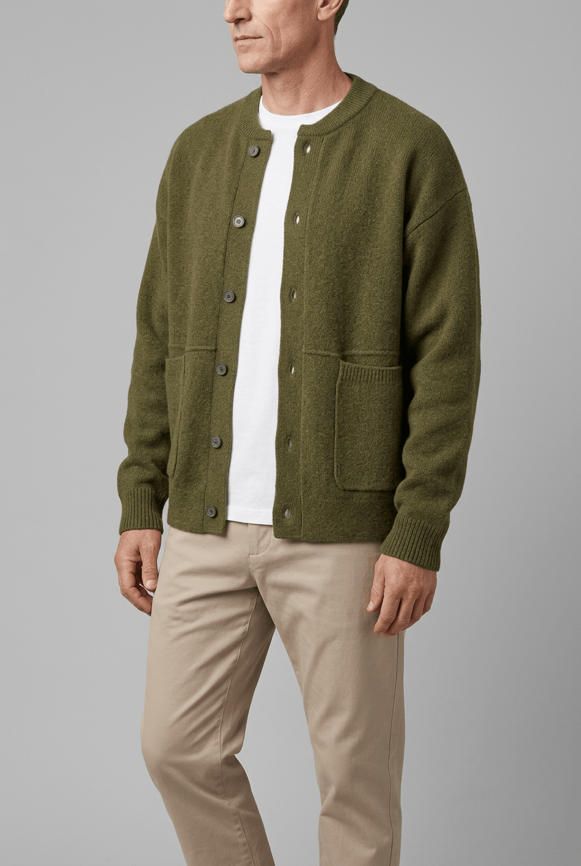Heren cardigan winter | Knoopsluiting & Voorzakken