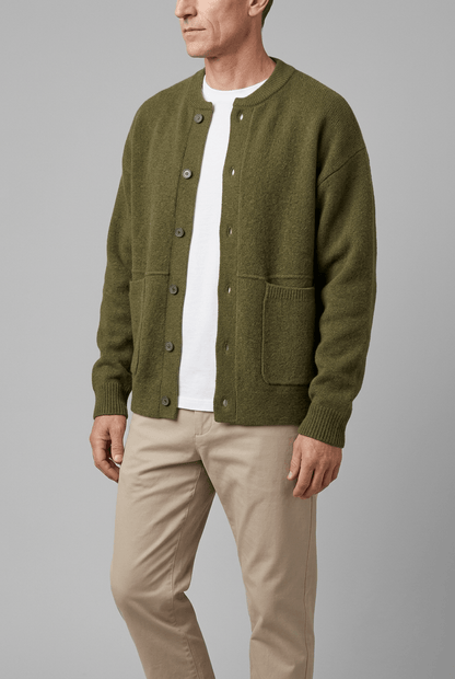 Heren cardigan winter | Knoopsluiting & Voorzakken