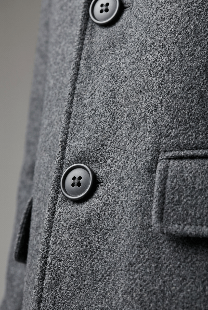 Heren puffer jacket met klepzakken | Single-breasted knoopsluiting