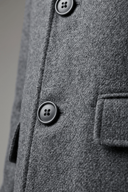 Heren puffer jacket met klepzakken | Single-breasted knoopsluiting