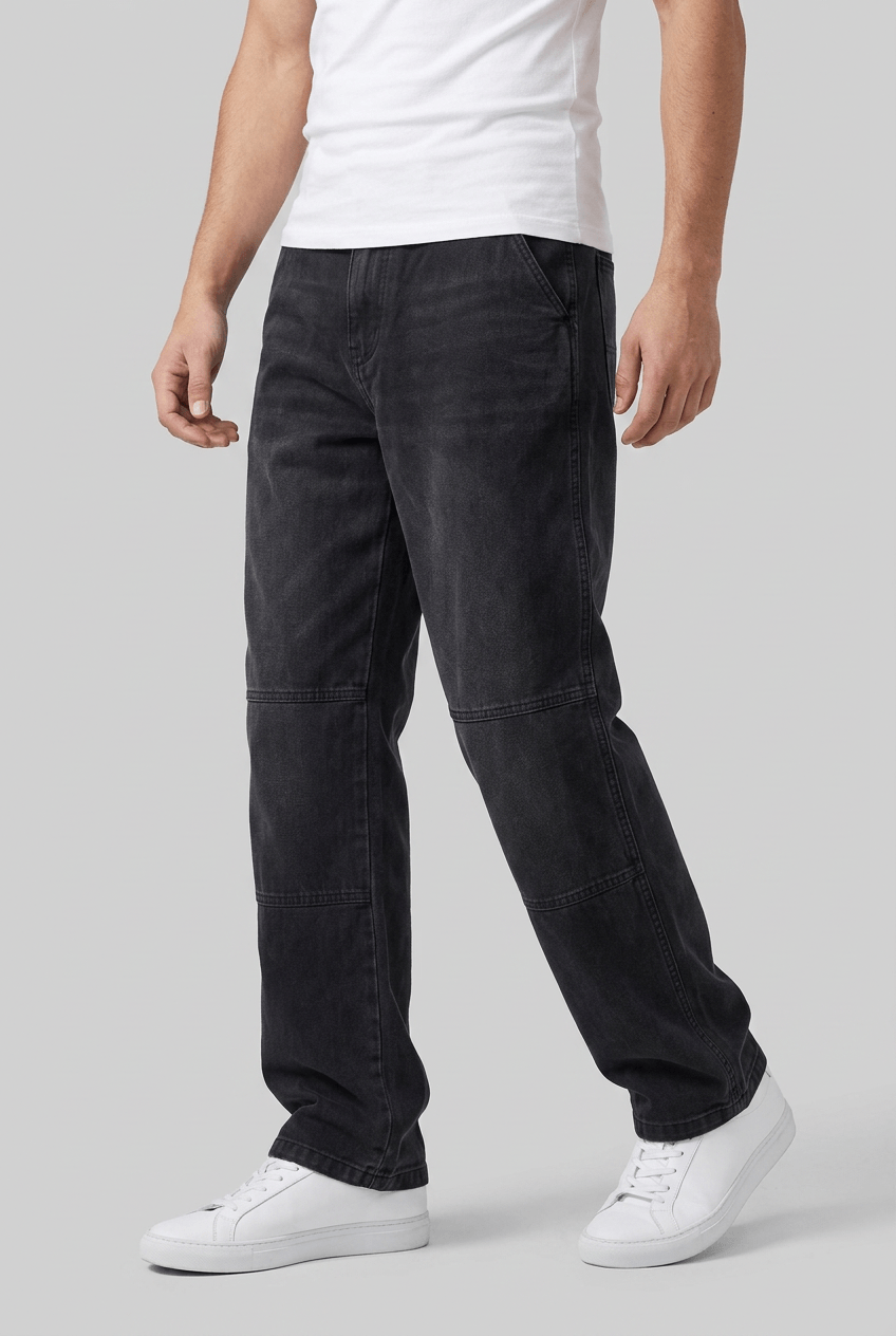 Heren Wijde Jeans | Elastische Taille & Paneelnaden