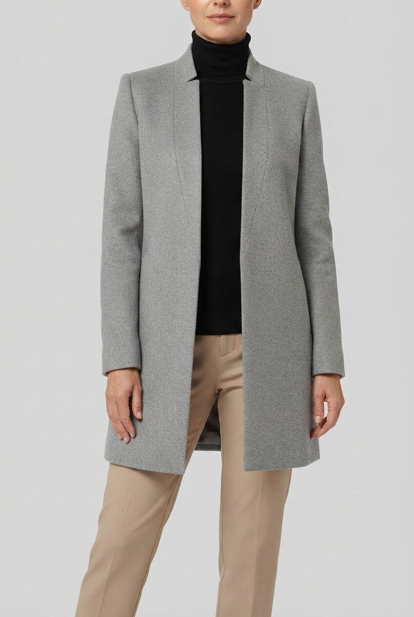 Dames Trenchcoat met Opstaande Kraag | Knoopsluiting