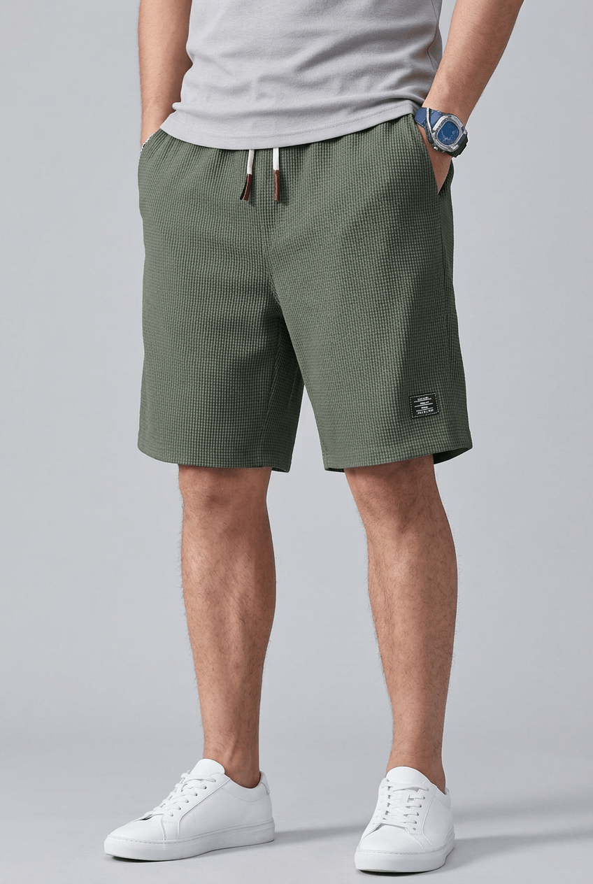 Heren Korte Broek | Wafelstructuur & Elastische Taille