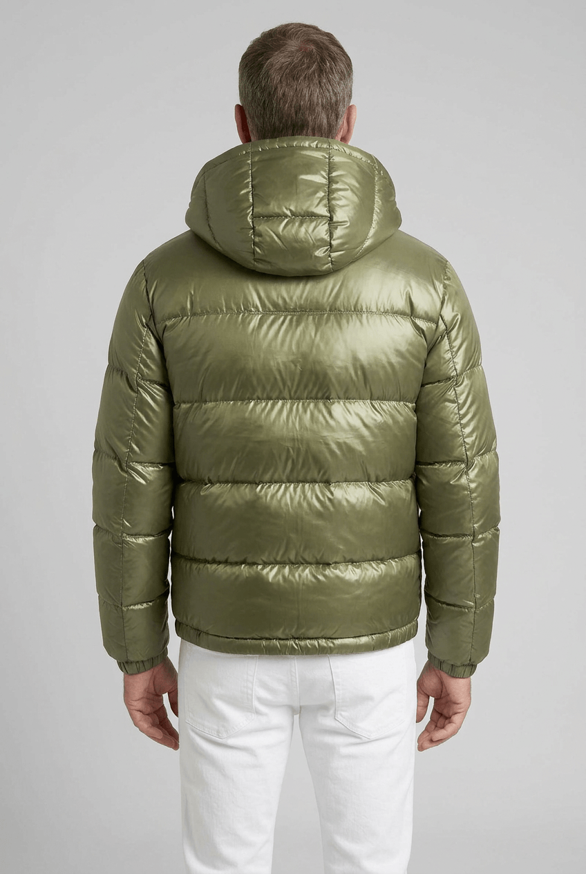 Heren gewatteerde puffer jacket | Capuchon & full-length rits