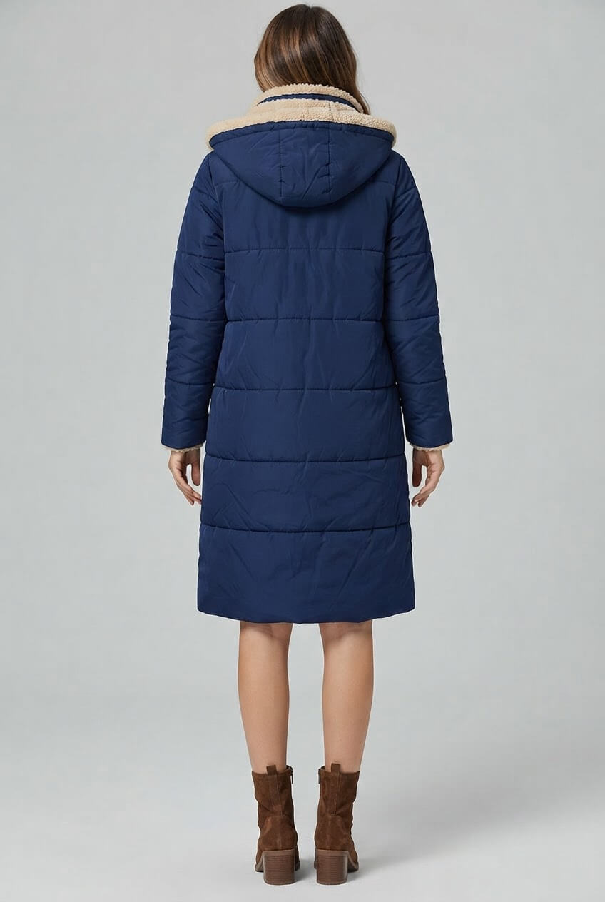 Dames Lange Winterjas met Capuchon | Gevoerd & Ritssluiting