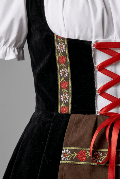 Dames Dirndl Jurk Oktoberfest | Veterlint & bloemenborduring