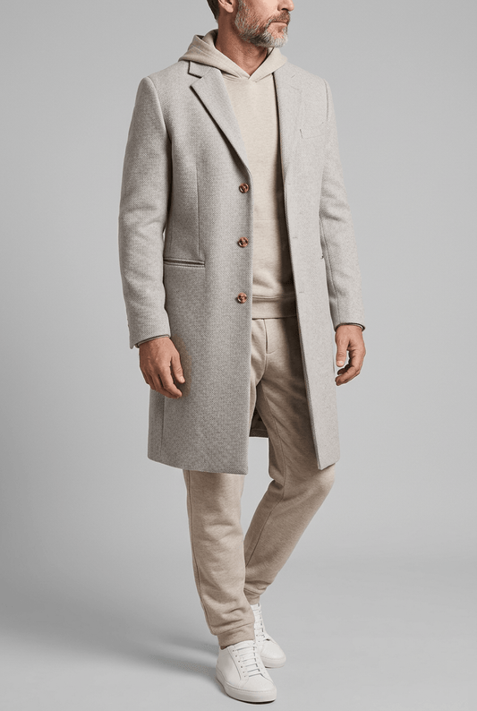 Heren Lange Jas | Getailleerde Revers & Klassiek Model