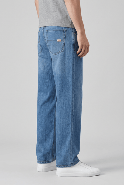 Heren Straight Leg Jeans | Wash Lived-In Look