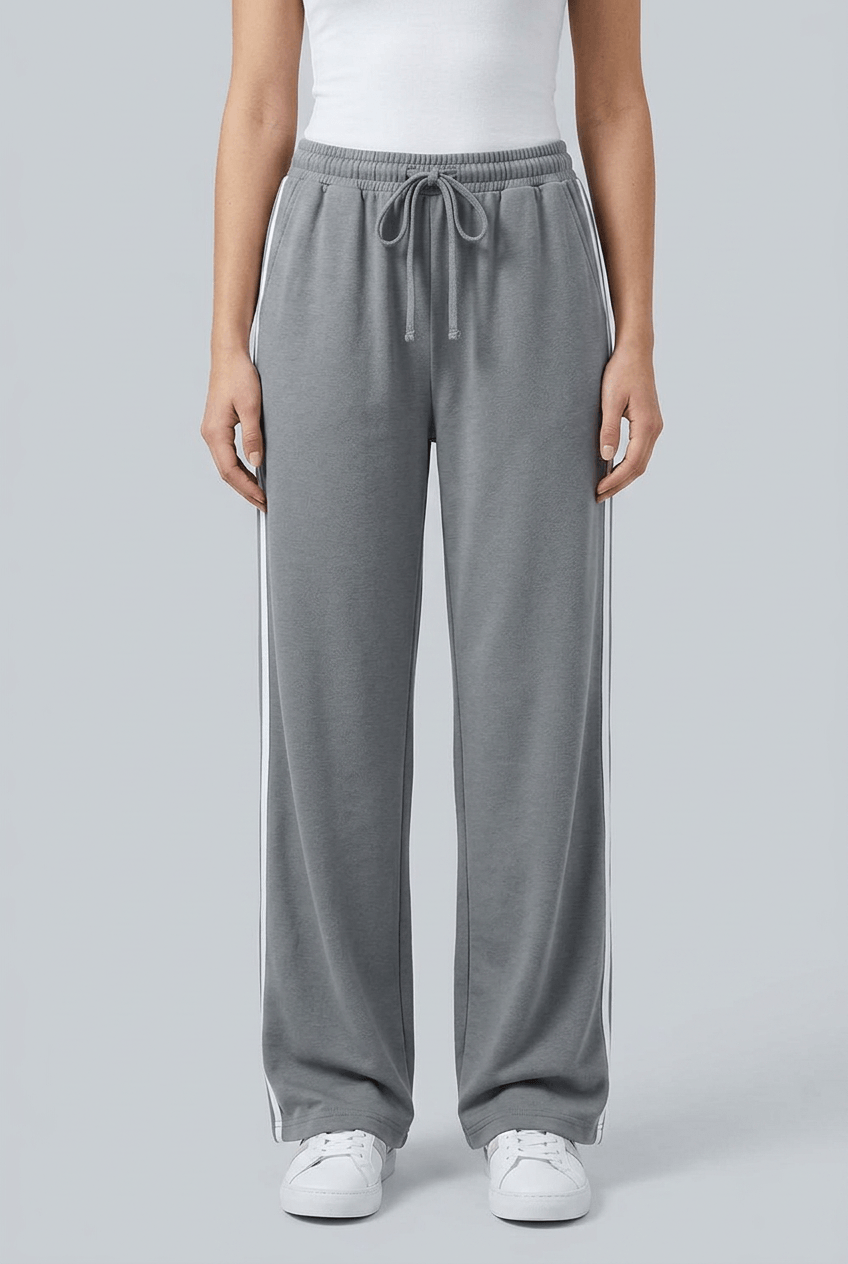 Dames Joggingbroek | Wijde Pijpen, Trekkoord & Strepen