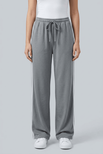Dames Joggingbroek | Wijde Pijpen, Trekkoord & Strepen